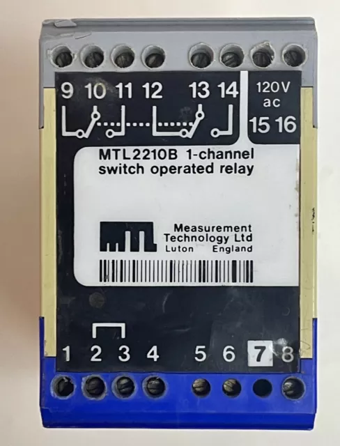 Measurement Technology Ltd Mtl2210B 1-Channel Switch Operated Relay *Tested*