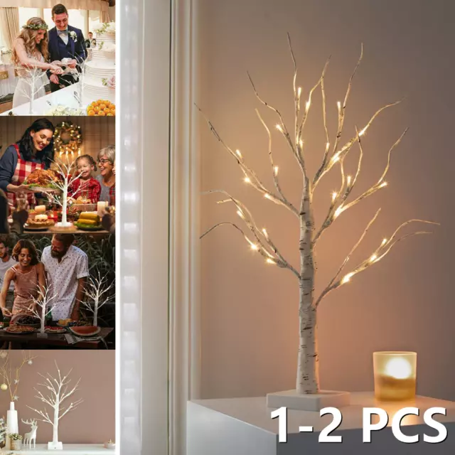 LED White Easter Birch Twig Tree Lights Up Branch Lights Xmas Table Decor Lamp