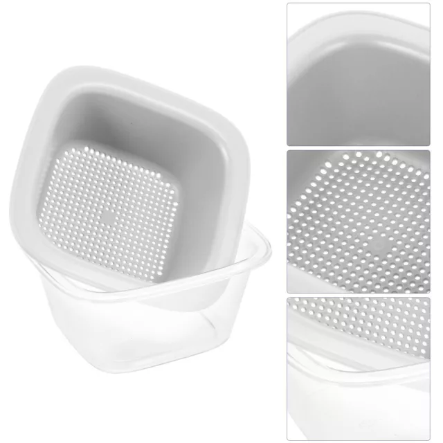 1 juego cesta de lavado de alimentos con cubo de basura doble capa cesta de descarga cocina fruta