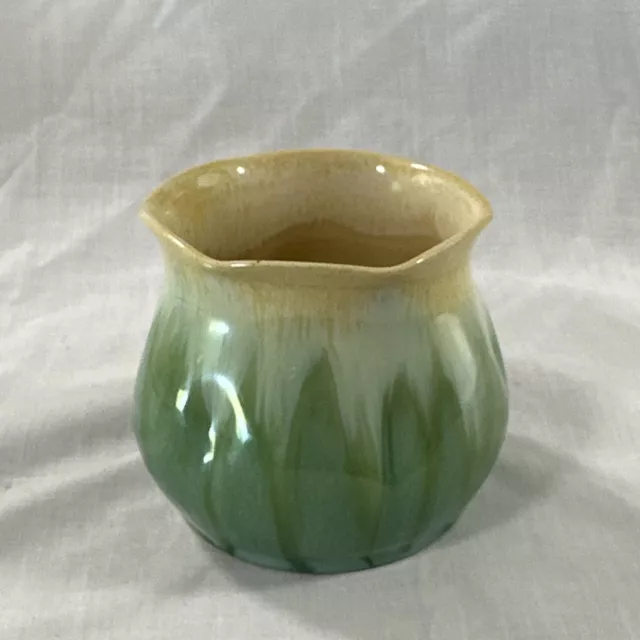 Remued Green Vase, Shape 41-s Wavy Rim Australian Pottery Melbourne Potter