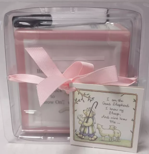 Child to Cherish Christening Block to Grow On -Pink