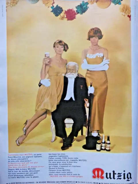 1967 Press Advertisement The Alsatian Beer Mutzig Since 1810