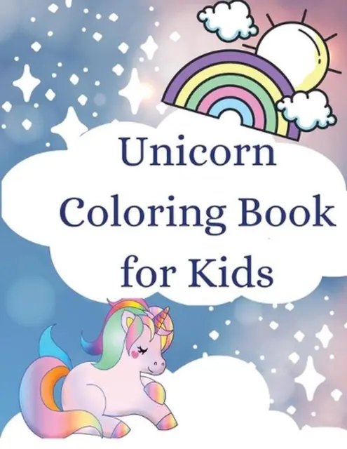 Set of 2X! Unicorn Coloring Book for Kids Ages 4-8 Libro Colorear with  Stickers