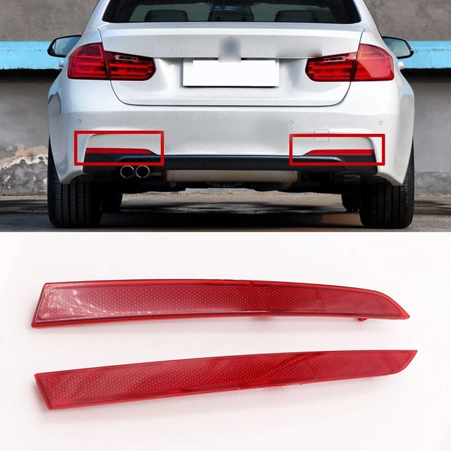 Pair Rear Bumper Reflector Lamp Fit for BMW 3-Series F30 F31 M Sport 12-17