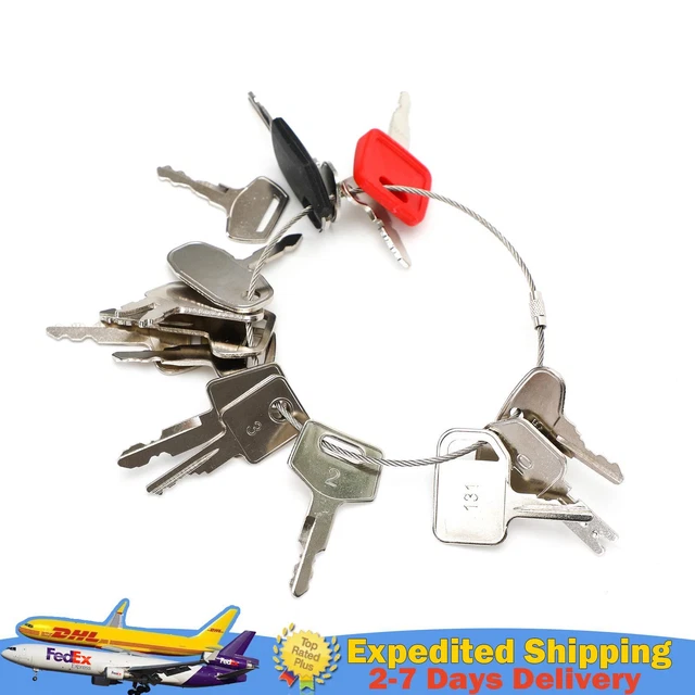 16 KEYS HEAVY Construction Equipment Ignition Key Set For Cat JD JCB