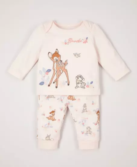 Disney Baby Girls Bambi Pyjamas 3-24 Months Pink Bambi Thumper Pjs NEW