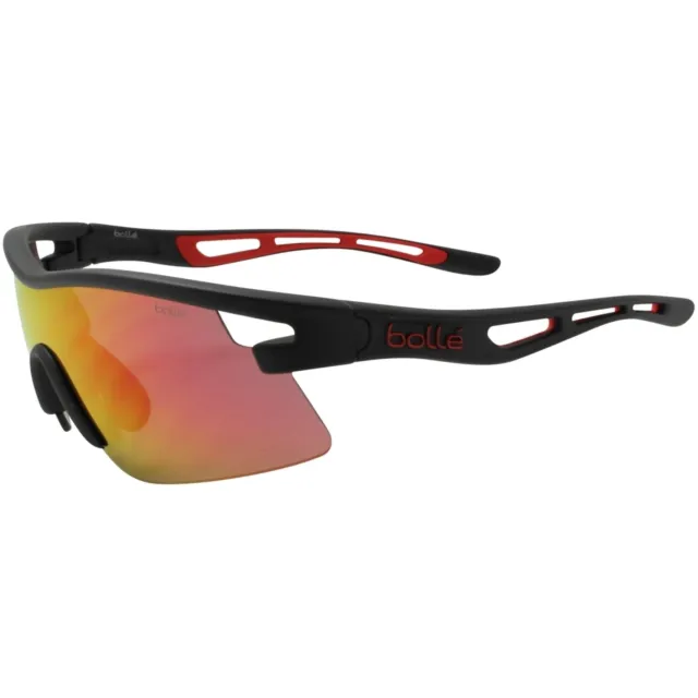 Bolle Vortex 12265 Matte Black Frame Red Fire Mirror Lens Cycling Sunglasses