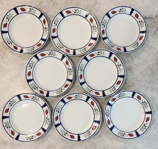 Set of 8 Adams Lancaster 10 1/8" Dinner Plates China Real English Ironstone