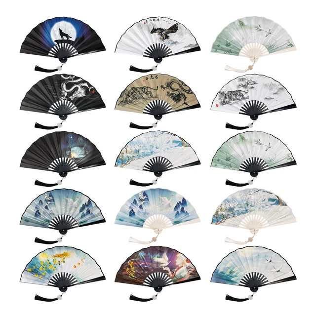 1pcs 8 inch national fan Chinese style, double-sided silk folding fan