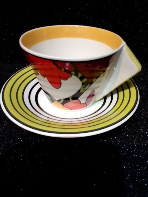 Clarice Cliff Wedgwood Conical Honolulu Cup And Saucer.