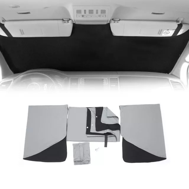 Rideaux pare-soleil magnétique pour pour VW Transporter T5 T6 Gris-Noir Tissu