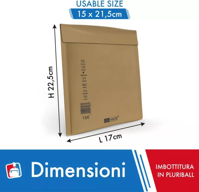 Buste Postali Imbottite Pluriball 15 X 21,5 Cm Per Spedizioni 100-200-400-600 Pz