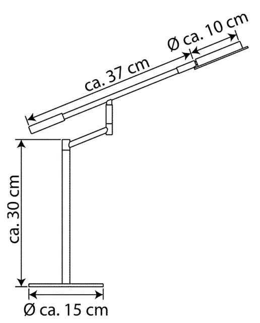 LED-Schreibtischleuchte T93-2 schwarz-matt mit Chrom-Applikationen 3