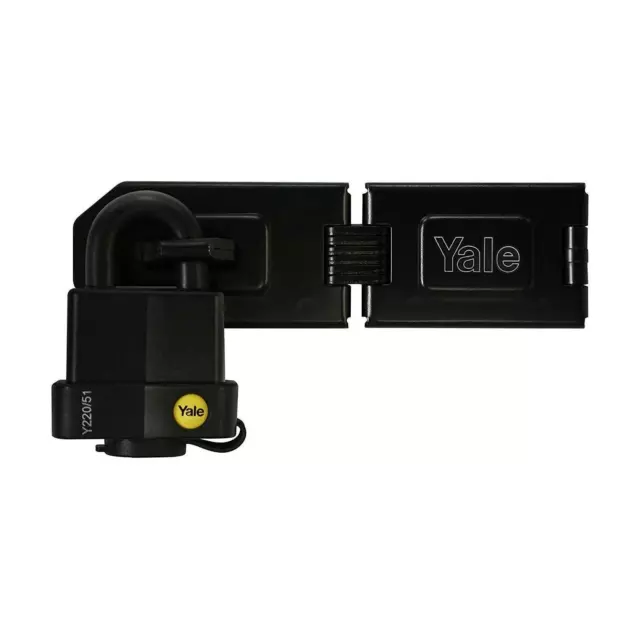 Yale Hinged Steel Hasp & Weatherproof 51mm Padlock Heavy Duty for Gate Shed Door