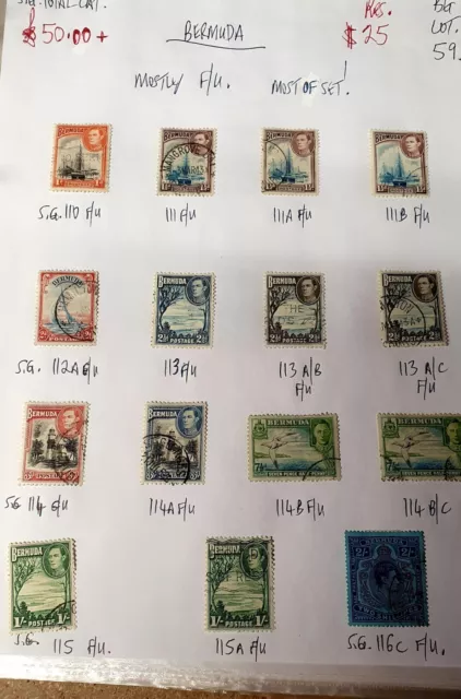 Bermuda Most Of The Set Mostly  F/U 15 Stamps Sg 110 To 116 Kgvi