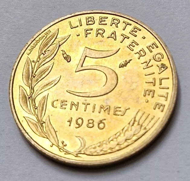 Pièce de monnaie 5 centimes Marianne - République Française - Année 1966 à 1998