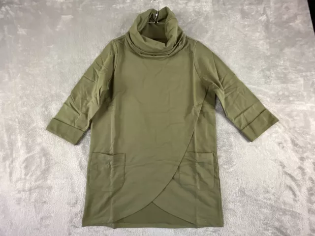 Studio Park x Jayne Brown Tunic XS Olive French Terry Cowl Neck