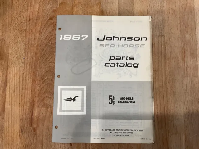 1967 Johnson OMC 5 HP Parts Catalog Sea-Horse P/N 382084 Vintage