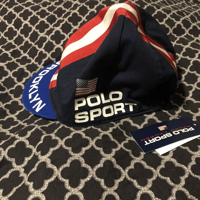 Polo Ralph Lauren Mens Polo Sport BROOKLYN NEW YORK Cycling Blue Cap Hat Sz L/XL