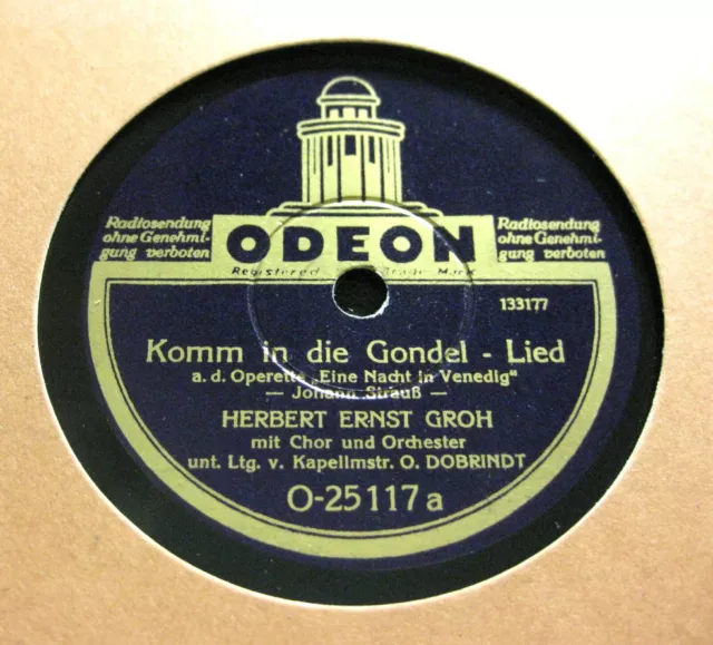 HERBERT ERNST GROH Komm in die Gondel / Wiener Bonbons ODEON O-25117 (92)