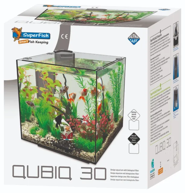 Superfish QubiQ 30 Black - 30L Nano Cube Aquarium Fish Tank Set with Filter 2