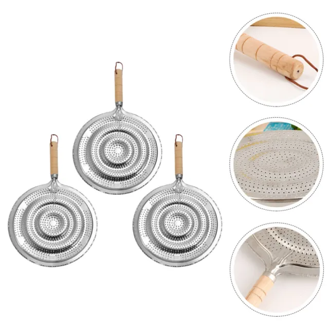 3 Pcs Insulation Pads Metal Hot Pot Holder Silver Pan Mat Iron Round