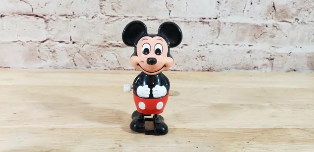 Mickey Mouse Wind Up Toy Vintage Walking Tomy Walt Disney Productions