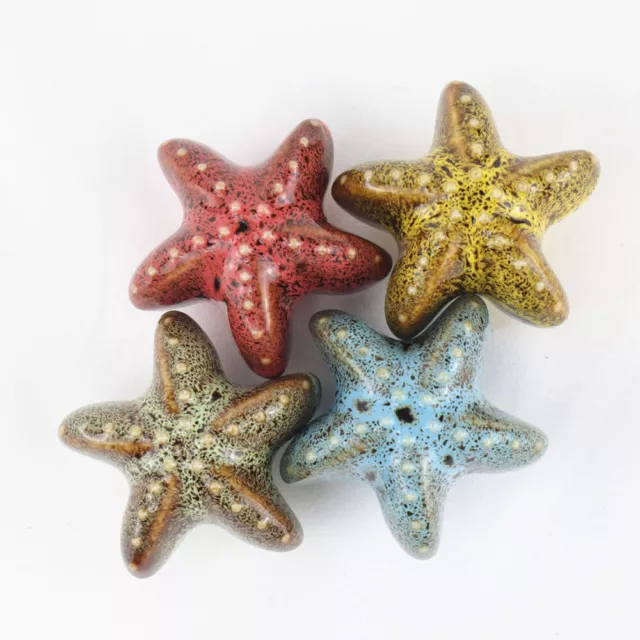 Starfish Shape Ceramics Cabinet Pulls Wardrobe Door Knobs Handles  Drawer