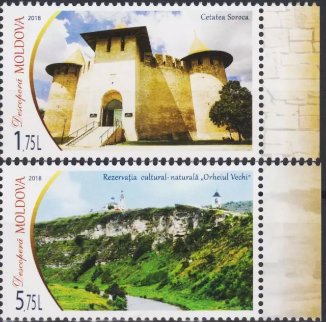 Moldova 2018 Tourism National Parks Fortress Buildings 2v set MNH