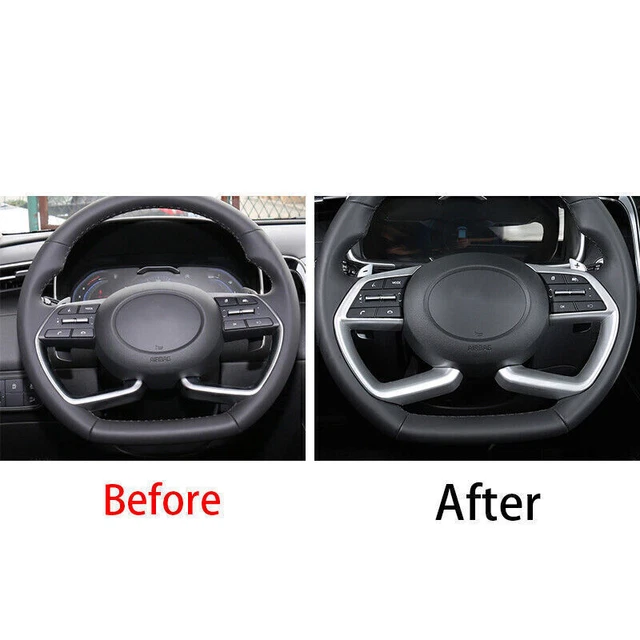 FOR HYUNDAI TUCSON 20222024 Matte Silver Steering Wheel Control Button