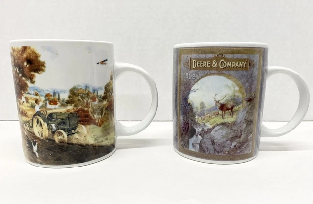 John Deere Coffee Cups Mugs Lot X 2 Gibson Mug 12 oz.
