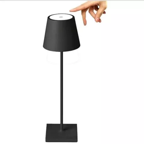 Lampada Da Tavolo Touch Led Moderna Ricaricabile Bar Hotel Ristorante Nero Td305
