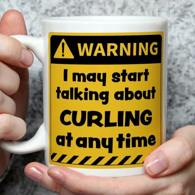 Warning! I May Start Talking About Curling at Any Time Mug | Funny Mugs | Nov...