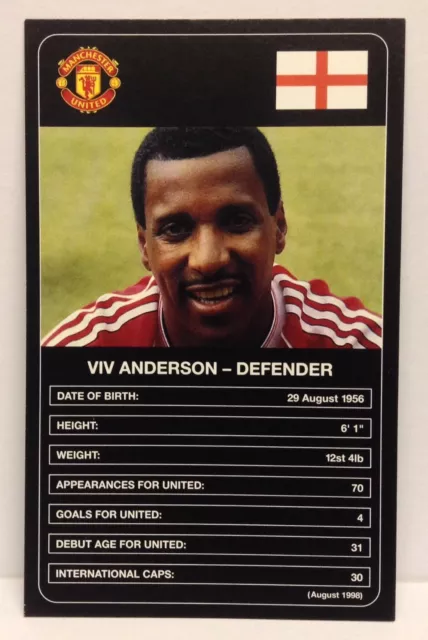 Carta gioventù Viv Anderson Manchester United 1998 1999 emissione alta stagione