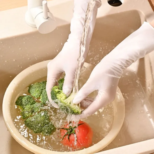Guantes desechables alargados para lavavajillas limpieza del hogar grado alimenticio