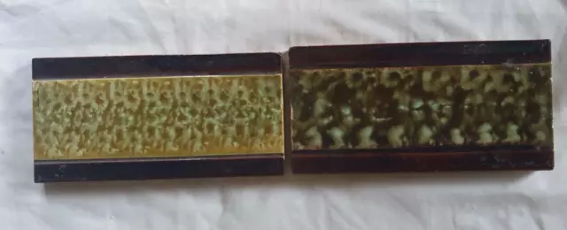 A Pair Of Antique (6 X 3) Inch Border Tiles, Circa 19Th Century