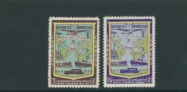 Dominicana Repubblica 1942 Day Of Postale E Telegraph (Sc 381-82) VF MH