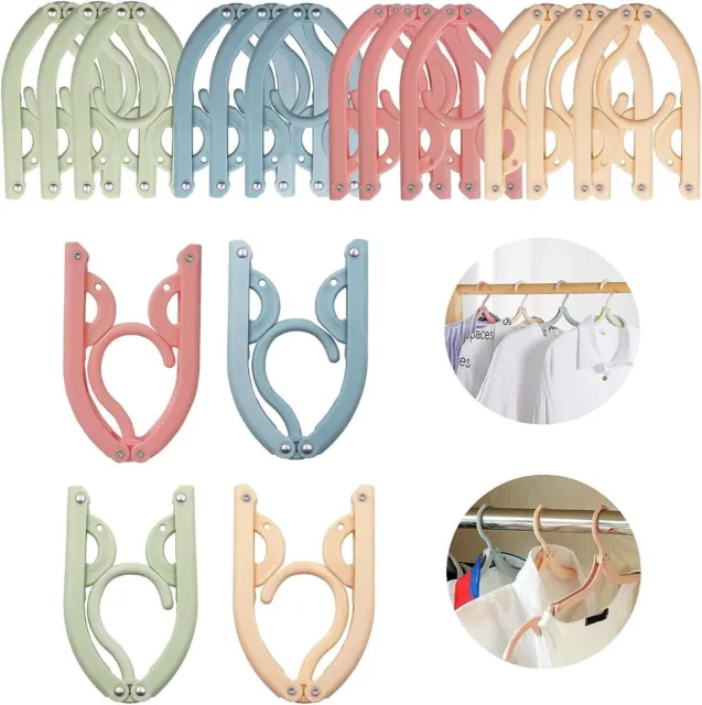 6~16x Plastic Travel Portable Foldable Clothes Coat Hangers W/ Folding Slotted