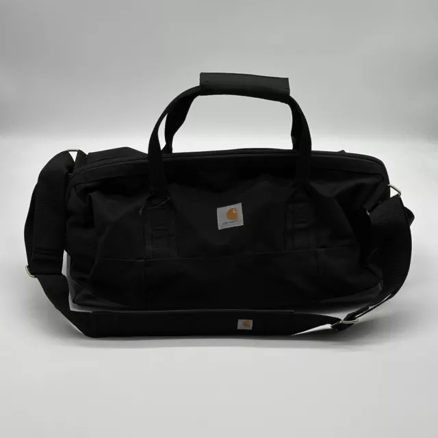 Carhartt Legacy 20" Gear Bag Black Canvas Zip Shoulder Strap Durable Duffel Bag