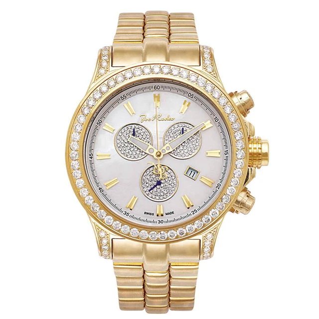 Joe Rodeo Diamond Men's Watch - MASTER PILOT gold 7.2 ctw