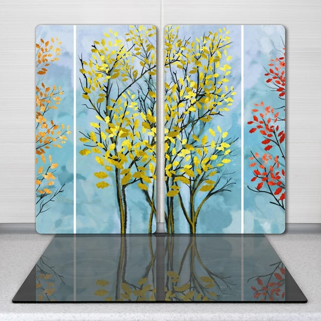Planches à Découper En Verre Nymphéas Claude Monet - 2x30x52 Cm - Verre Trempé, Multicolore