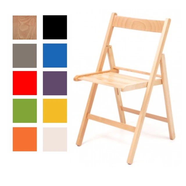 Sedia legno pieghevole set 4 sedie da cucina birreria giardino bar colorata