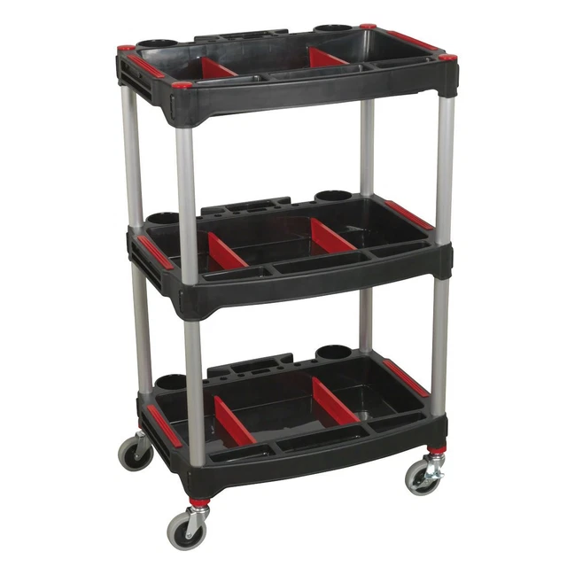 Carro compuesto de 3 niveles para taller Sealey CX313 con almacenamiento de piezas