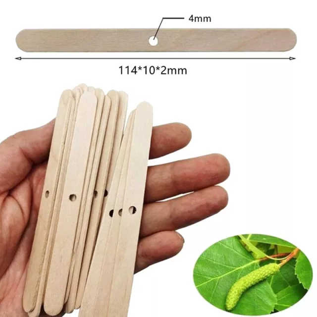 50PCS Wooden Candle Wick Holders Candles Bars Holders for Candle Mak-LN