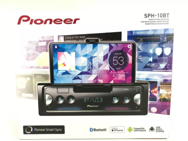 Pioneer SPH-10BT Bluetooth Media Car Stereo 1 DIN Android iPhone Dock AM FM USB 2