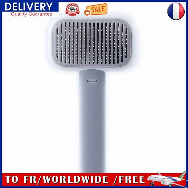 Pet Dog Cat Brush Needle Comb Hair Shedding Grooming Hair Remover (Grey)