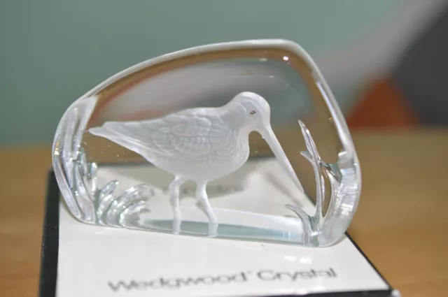 Engraved Snipe Glass Paperweight Wedgwood