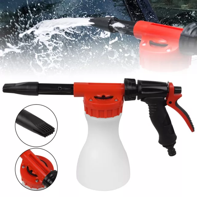 Snow Foam Lance Cannon Spray Gun Kit Car Wash Use Hose Pipe Sprayer 900ml Bottle