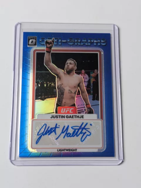 Panini Donruss UFC 2023 Justin Gaethje Opti-Graphs Blue Prizm Auto /99