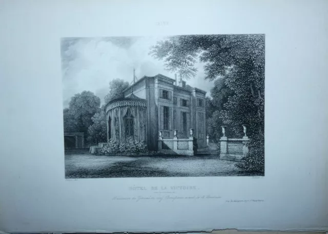 mid-19th century hotel de la victory paris engraving